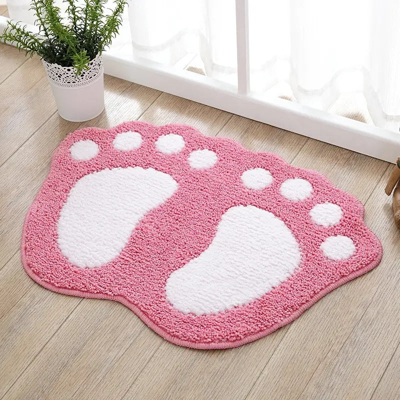 Cute Cartoon Footprint Bath Mat