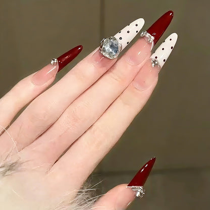 Glamorous artificial nail designs with crystal embellishments Acalora