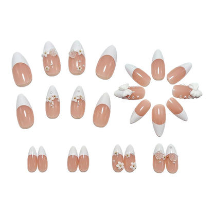Artificial nail set with floral and glamorous accents Acalora