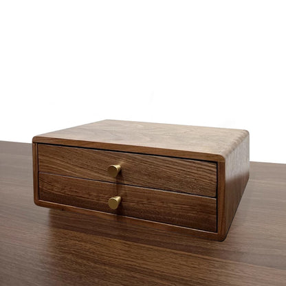 Wooden Jewelry Storage Box with Dual Drawers Acalora