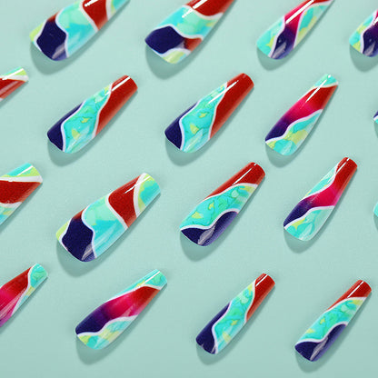 Artificial nails in modern marble pattern Acalora