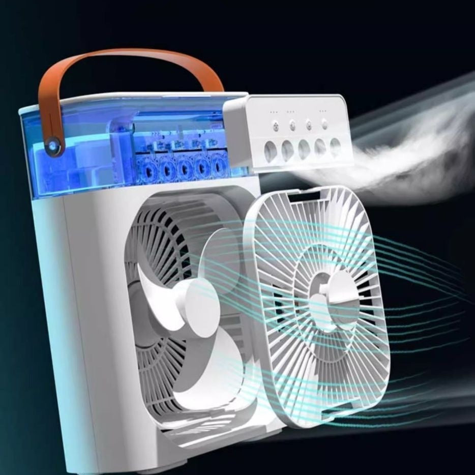 Unisex Portable Air Cooler and Fan with Water Tank and Mist Function and Leather Handle Skanto