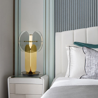 Elegant Modern Table Lamp with Sculptural Glass Shade
