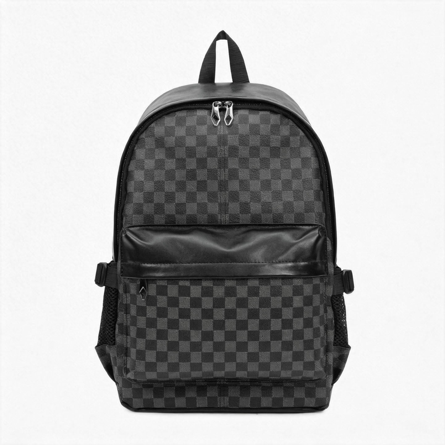 Stylish Checkerboard Pattern Backpack Acalora