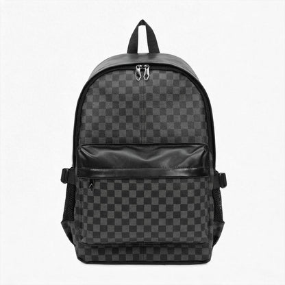 Stylish Checkerboard Pattern Backpack Acalora