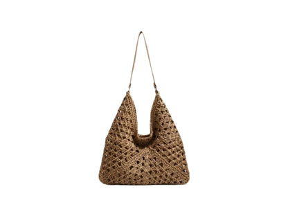 Handbag with artistic macrame design and flexible carrying comfort Skanto