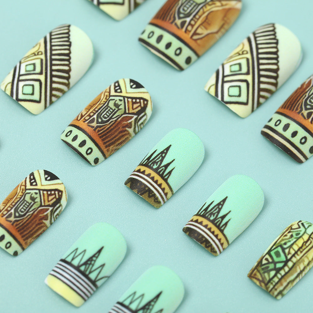 Artificial nails with creative ethnic design Acalora