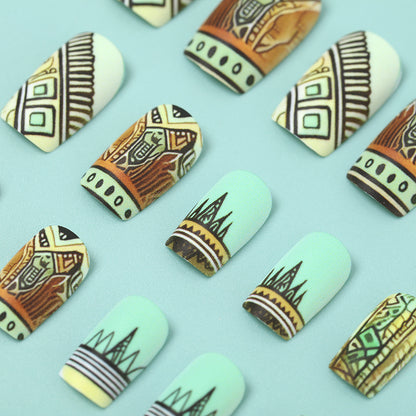 Artificial nails with creative ethnic design Acalora