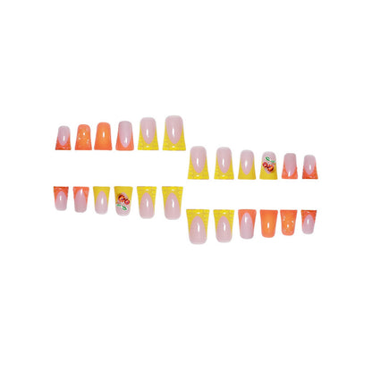 Creative Gel Press-On Nail Set with Fruit Accents Acalora