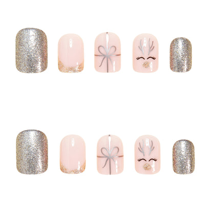Elegant Festive Press-On Nail Art Set Acalora