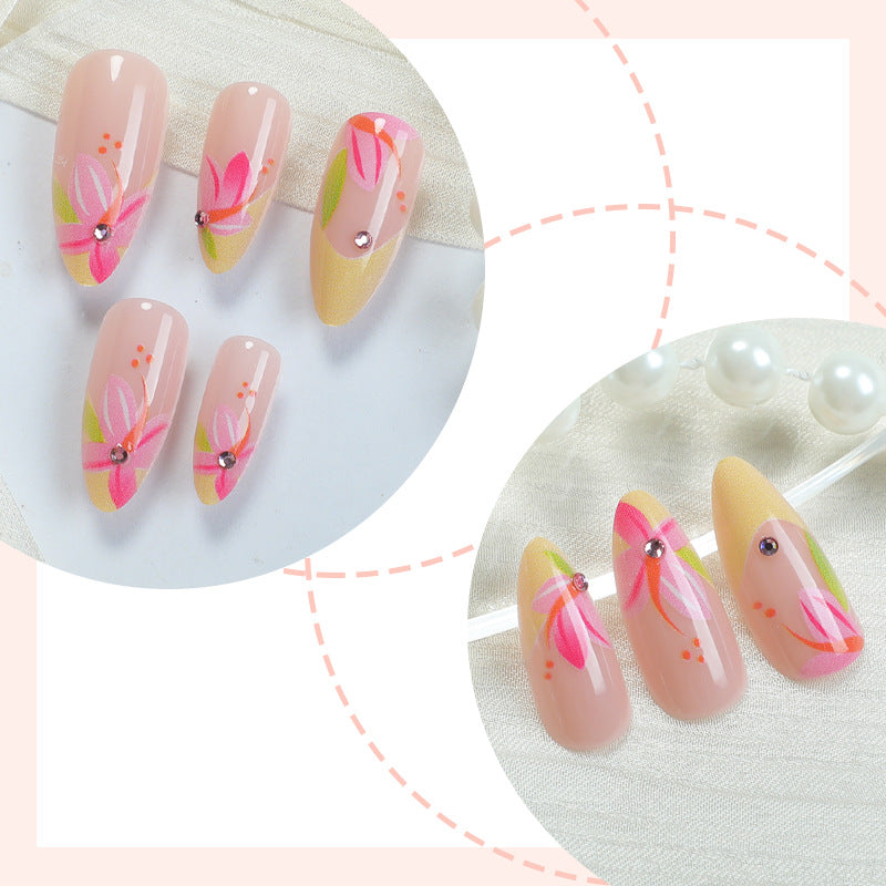 Floral-Themed Press-On Nail Art Acalora