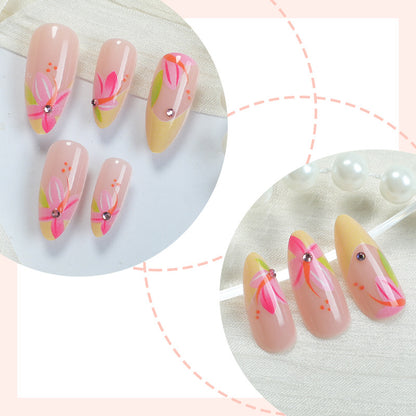 Floral-Themed Press-On Nail Art Acalora