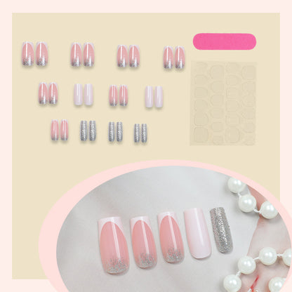 Elegant Press-On Nail Set with Glittering Tips Acalora