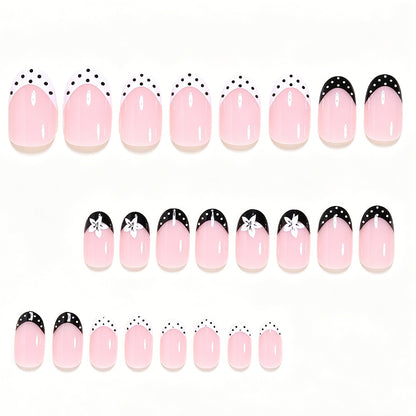 Decorative French Tip Press-On Nails Acalora