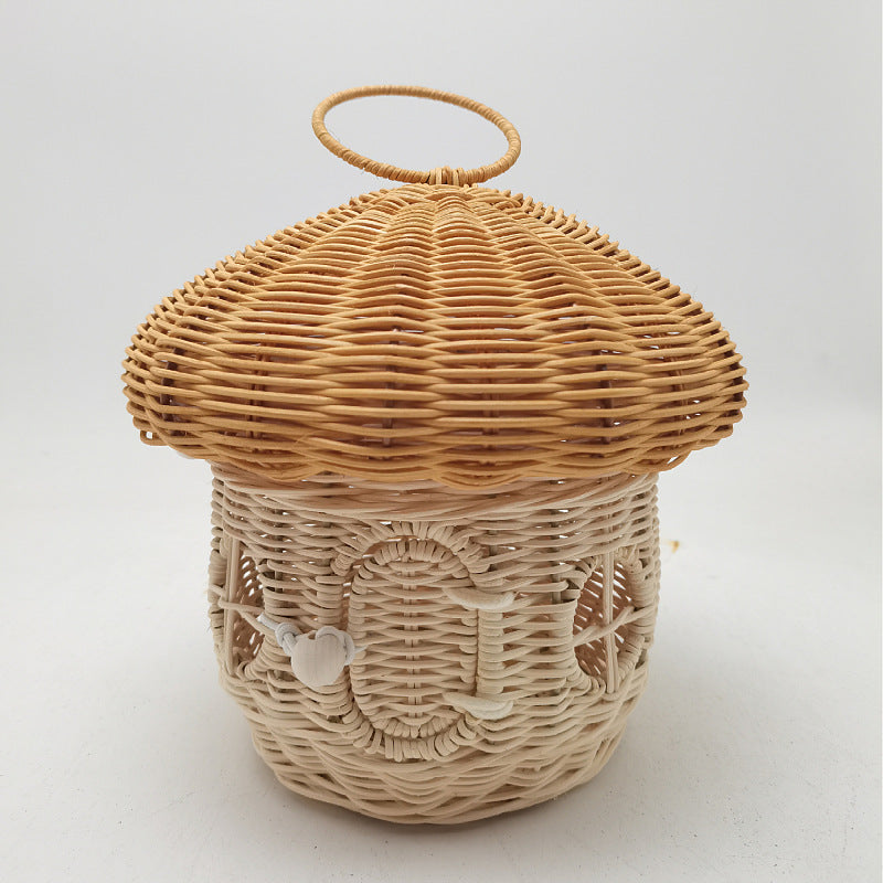 Whimsical Mushroom-Shaped Woven Storage Basket Acalora