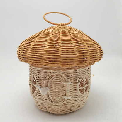 Whimsical Mushroom-Shaped Woven Storage Basket Acalora