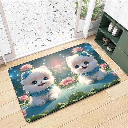 Adorable Pomeranian-Themed Bath Rug