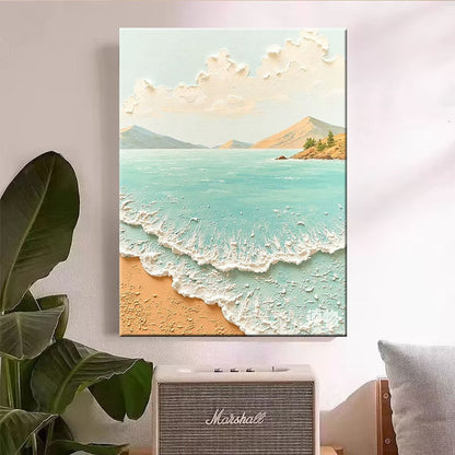 Textured Coastal Landscape Canvas Art