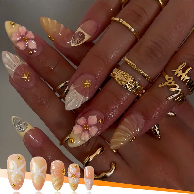 Elegant Floral Design Nail Set Acalora
