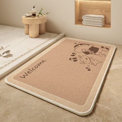 Cartoon Dog-Themed Bath Mat