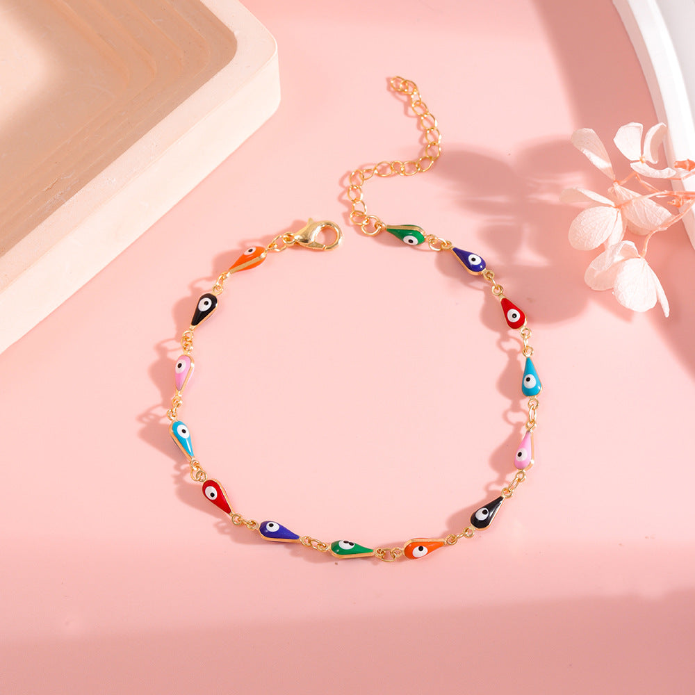 Colorful Evil Eye Charm Anklet Acalora 1788164324
