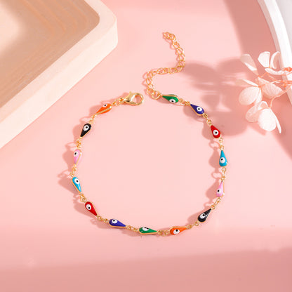 Colorful Evil Eye Charm Anklet Acalora 1788164324