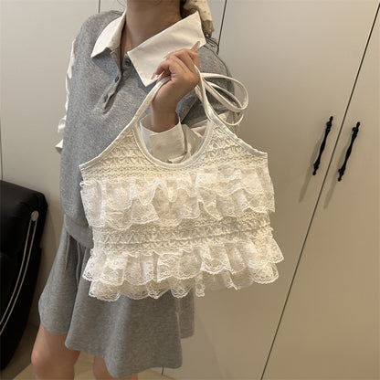 Ruffled Lace Crop Top Acalora