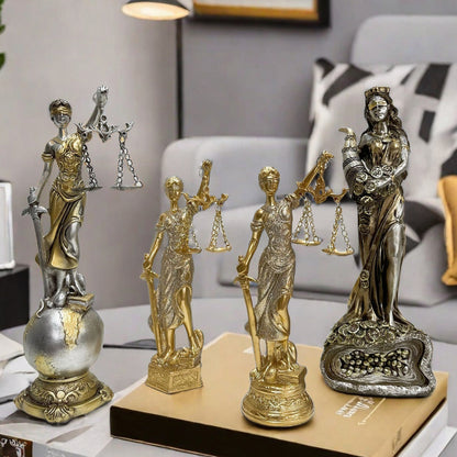 Elegant statue of Justitia in artistic details Acalora