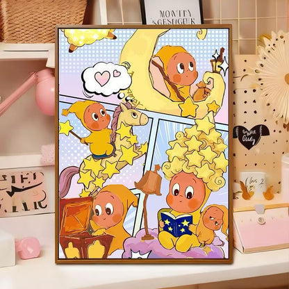 Playful Cartoon Illustration Wall Art