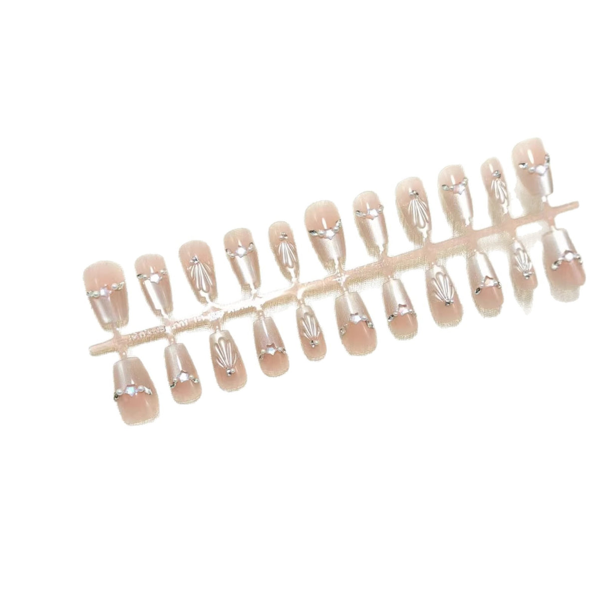 Artificial nails with elegant rhinestone design Acalora
