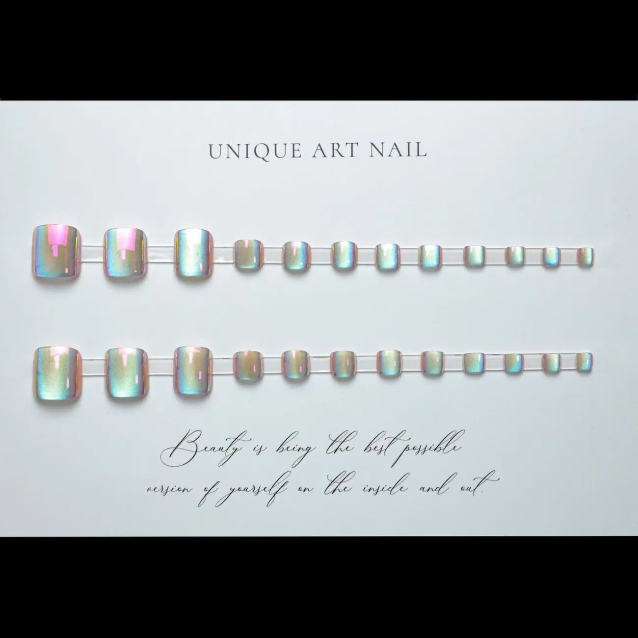 Artistic Holographic Press-On Nail Tips Acalora