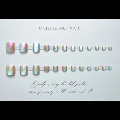 Artistic Holographic Press-On Nail Tips Acalora