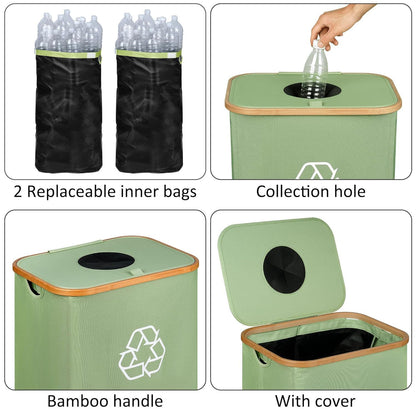 Elegant recycling bin with removable lid and compartments Acalora