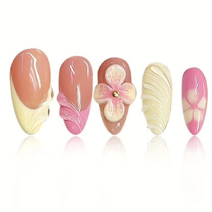Artistic 3D Floral Nail Art Acalora