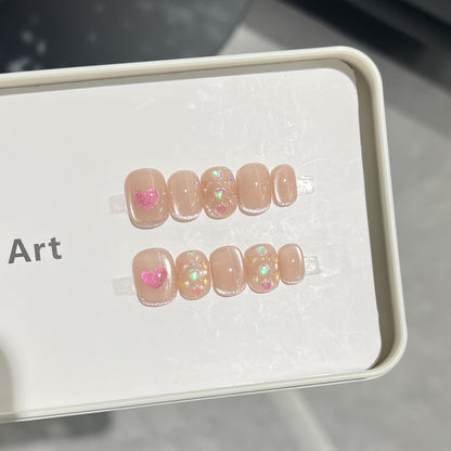 Heart-Accent Press-On Nail Set Acalora