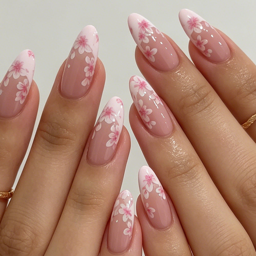 Floral Accent Stiletto Nail Art Set Acalora