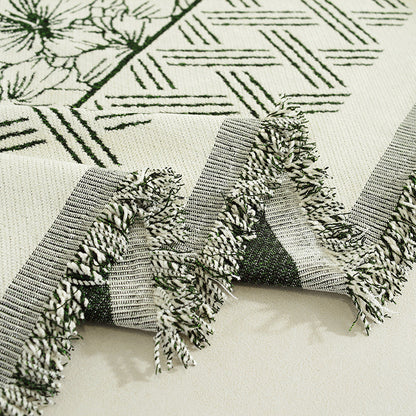 Elegant Floral Patterned Sofa Throw Blanket