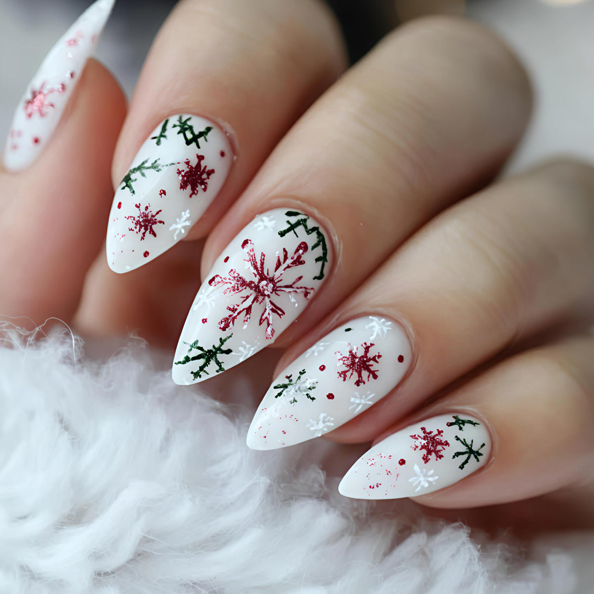 Artistic Snowflake Design Nail Art Acalora