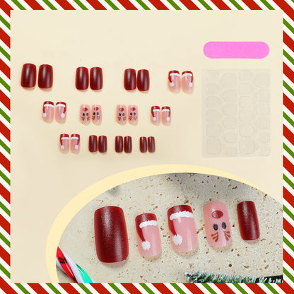 Festive Holiday Themed Press-On Nails Acalora