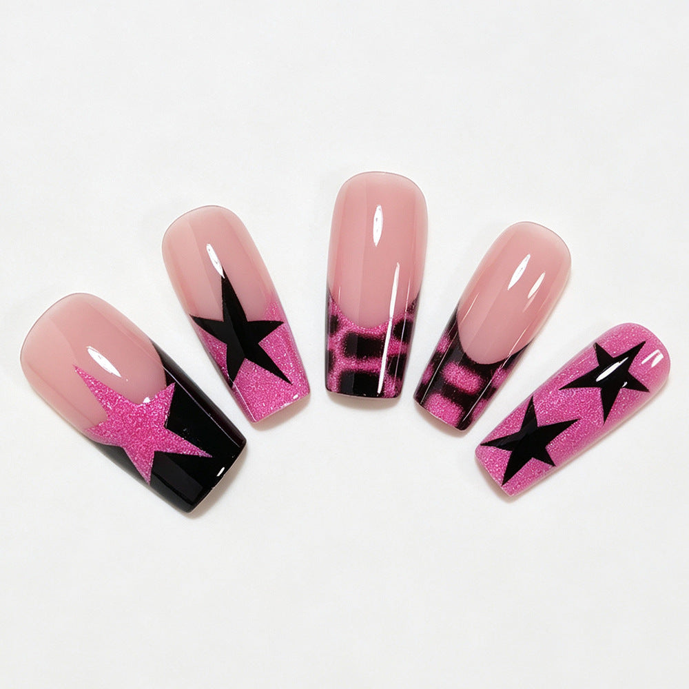 Artistic Star Pattern Press-On Nails Acalora