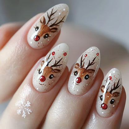 3D Reindeer-Themed Nail Art Acalora