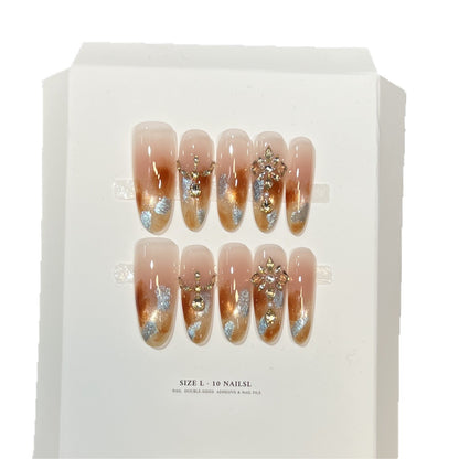 Decorative Stiletto Press-On Nail Set with Floral Designs Acalora