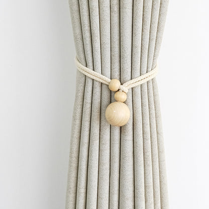 Elegant curtain holder with wooden beads Acalora