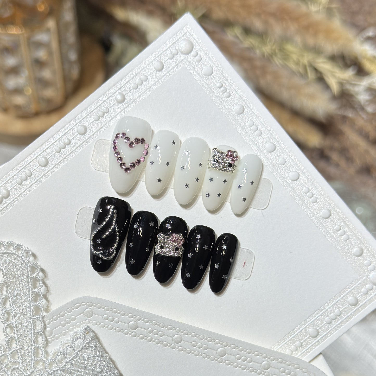 Elegant Starry Night Art Press-On Nail Set Acalora
