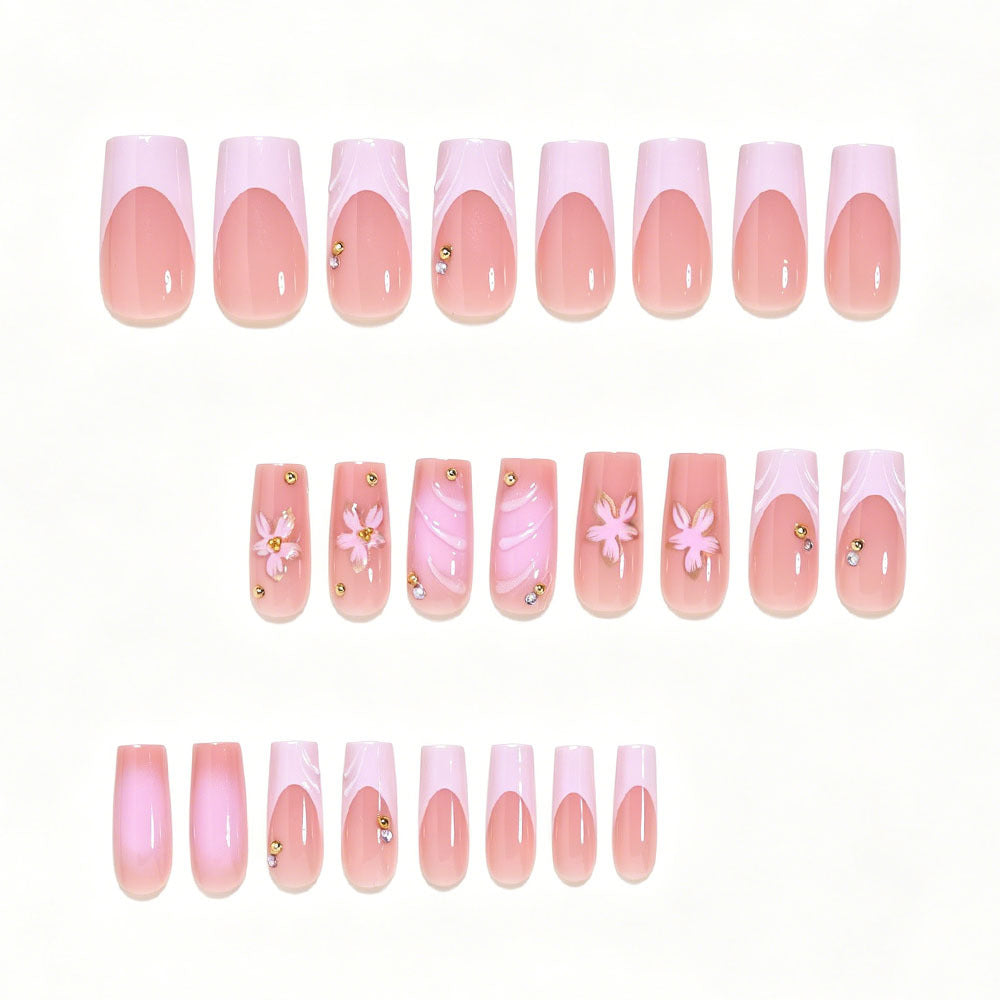 Elegant Floral Nail Art Press-On Set Acalora