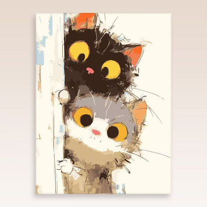 Whimsical Cat Portrait Wall Art
