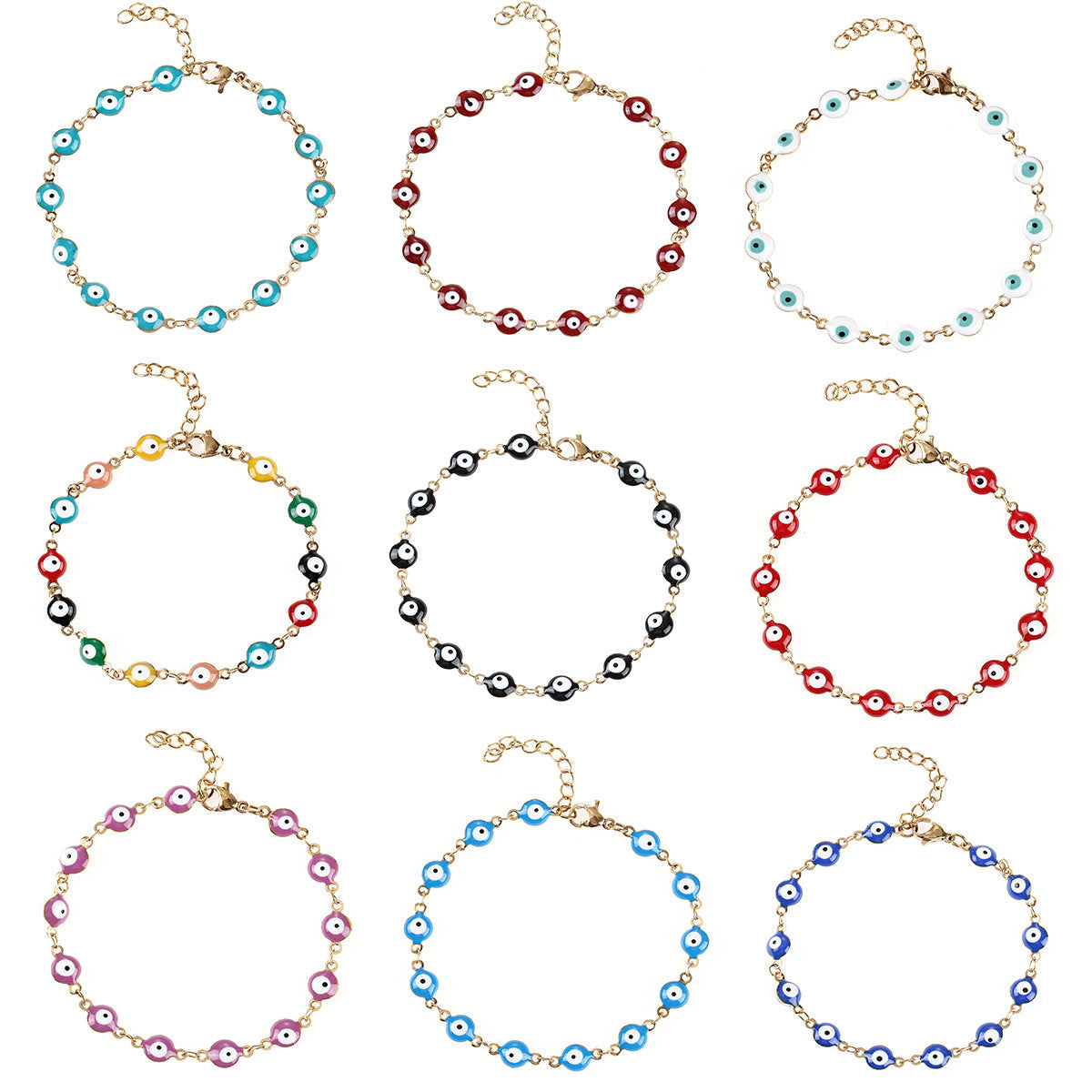 Colorful Evil Eye Charm Bracelet Acalora