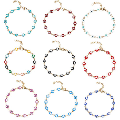Colorful Evil Eye Charm Bracelet Acalora