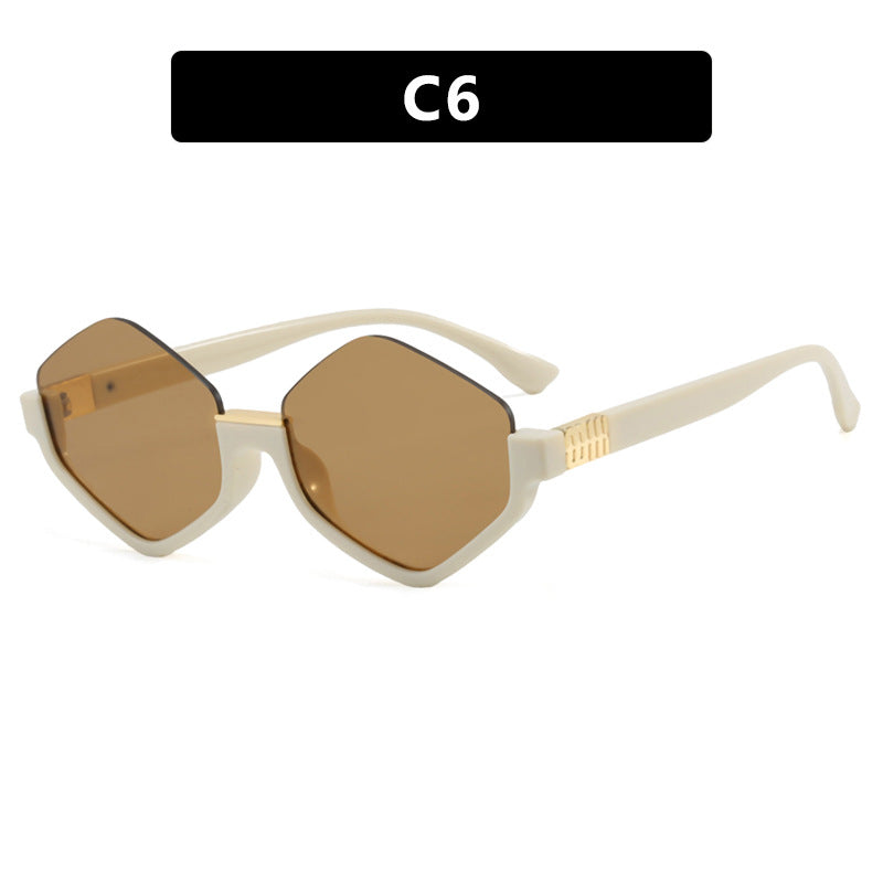 Women's fashionable sunglasses with trendy hexagonal frame and protective lenses Bowlift