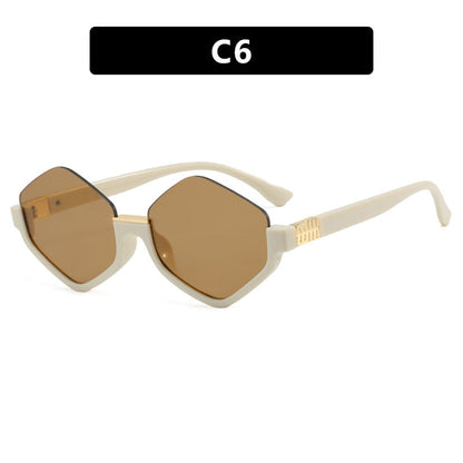 Women's fashionable sunglasses with trendy hexagonal frame and protective lenses Bowlift